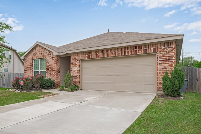2535 Sandbar Shark Ct, Katy, TX 77449 - ranch-style house featuring brick siding, concrete driveway, a garage, and roof with shingles