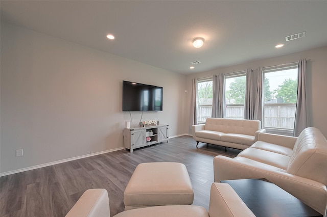 2535 Sandbar Shark Ct, Katy, TX 77449 - living room with wood finished floors, baseboards, and recessed lighting