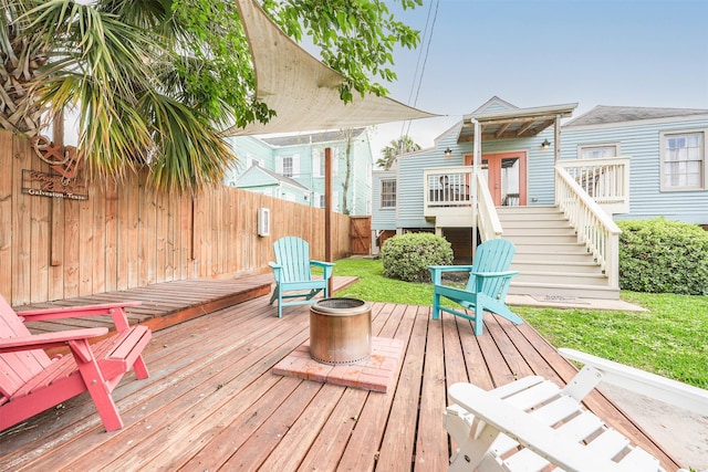 1414 Mechanic St, Galveston, TX 77550 - wooden deck with stairs