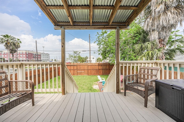1414 Mechanic St, Galveston, TX 77550 - view of wooden deck