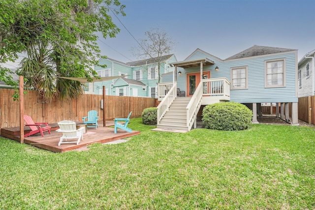 1414 Mechanic St, Galveston, TX 77550 - rear view of house featuring a deck and stairway