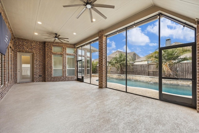 2314 Umber Oaks Ln, Brookshire, TX 77423 - unfurnished sunroom featuring lofted ceiling