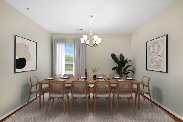 8727 Debbie Terrace Dr, Cypress, TX 77433 - dining area with a chandelier, baseboards, and carpet