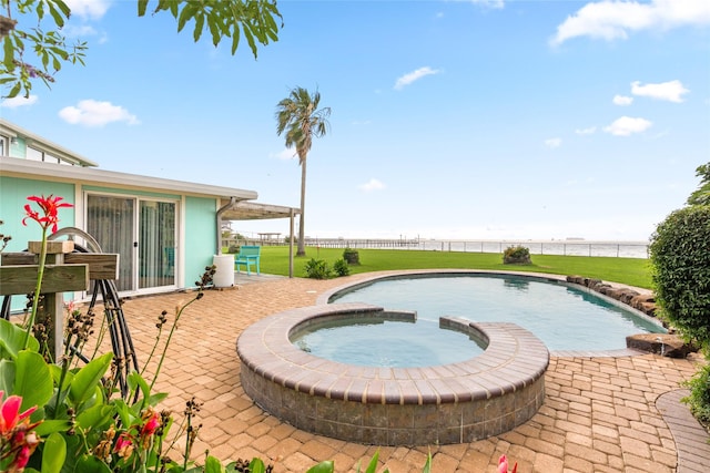 815 5th St, San Leon, TX 77539 - view of pool with a patio and a pool with connected hot tub