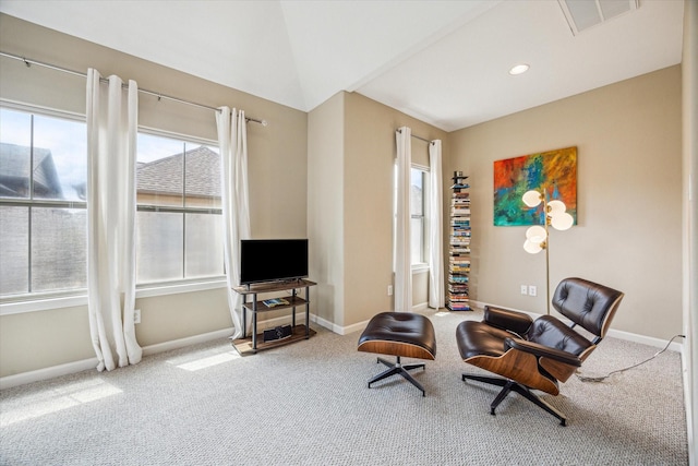 574 Bomar St, Houston, TX 77006 - living area featuring carpet flooring, baseboards, and recessed lighting