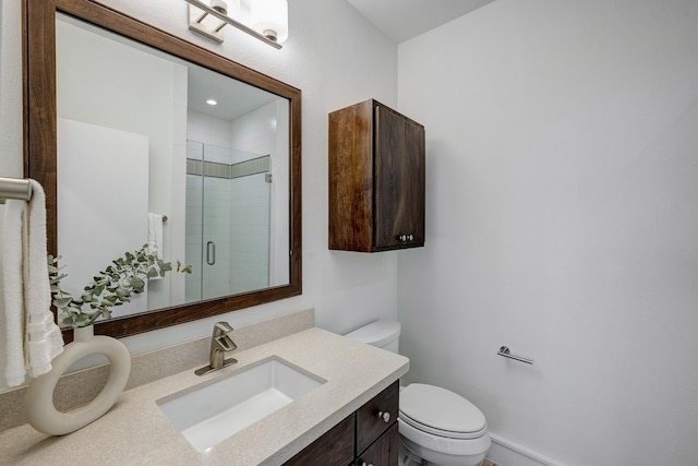 5317 Lillian St, Houston, TX 77007 - bathroom featuring vanity, toilet, and a stall shower