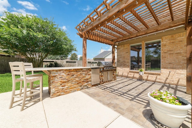 25303 Hall Meadow Ln, Katy, TX 77494 - fenced backyard featuring a patio and a pergola