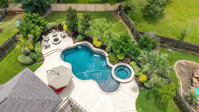 25303 Hall Meadow Ln, Katy, TX 77494 - view of pool with a patio and a pool with connected hot tub