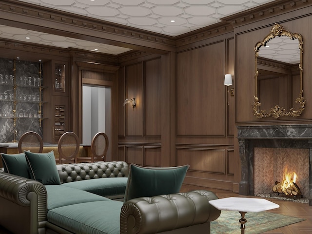10 Courtlandt Pl, Houston, TX 77006 - building lobby featuring wood walls