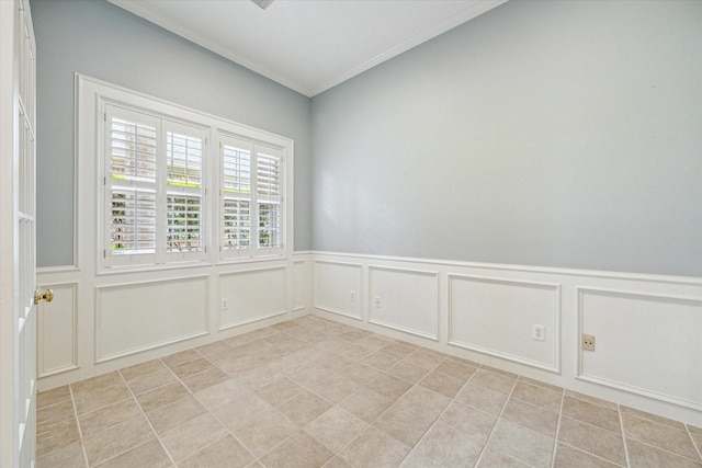 1214 Turnbury Oak Ln, Houston, TX 77055 - empty room with a decorative wall, ornamental molding, and wainscoting