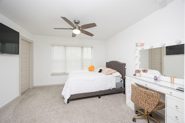 3330 Black Gore Creek Dr, Katy, TX 77494 - bedroom with a desk, carpet floors, a ceiling fan, and baseboards