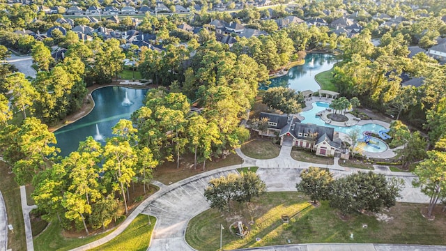 12202 Salt River Valley Ln, Humble, TX 77346 - aerial view of property's location with a pool area and a large body of water
