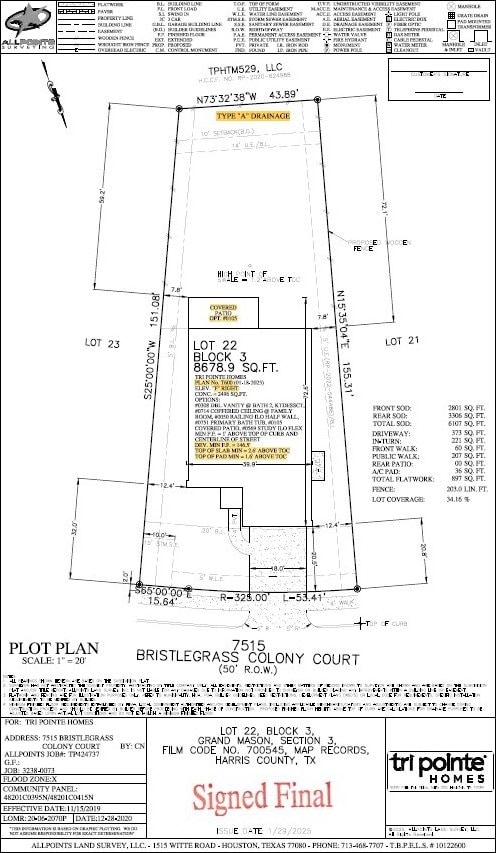 7515 Bristlegrass Colony Ct, Cypress, TX 77433 - survey map / technical document