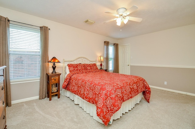 4134 Foxbrush Ln, Sugar Land, TX 77479 - bedroom featuring light carpet, baseboards, and ceiling fan