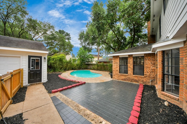 7622 Shangrila Ln, Houston, TX 77095 - view of swimming pool featuring a fenced backyard and a patio area