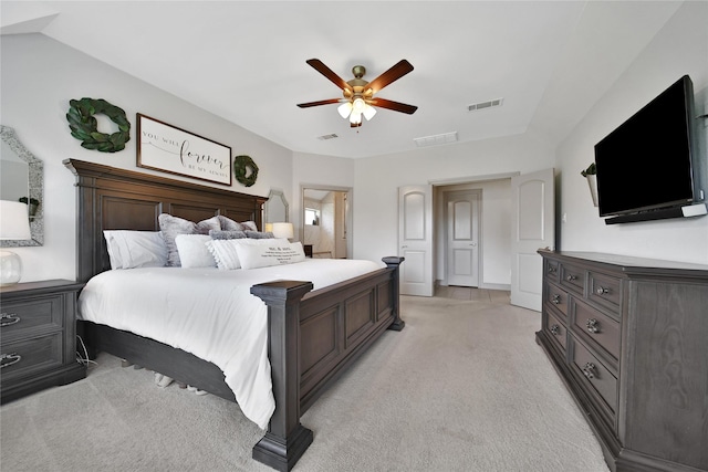 28111 Middlewater View Ln, Katy, TX 77494 - bedroom featuring light colored carpet and a ceiling fan