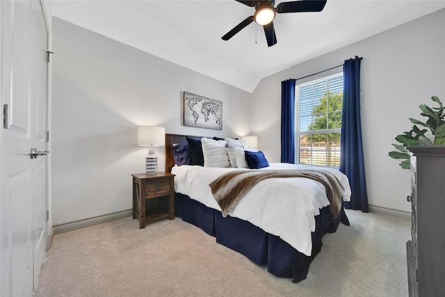 28111 Middlewater View Ln, Katy, TX 77494 - bedroom featuring carpet, lofted ceiling, baseboards, and ceiling fan