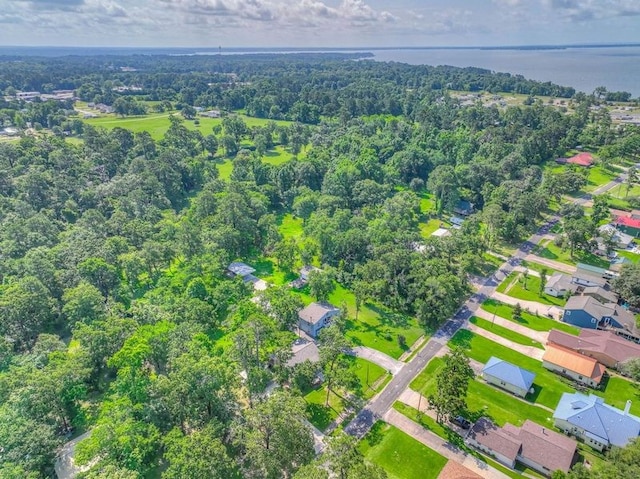 517 Lakeview Hbr, Onalaska, TX 77360 - aerial view of property and surrounding area featuring a heavily wooded area, nearby suburban area, and a large body of water