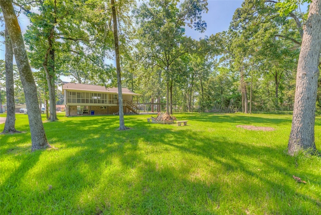 517 Lakeview Hbr, Onalaska, TX 77360 - view of grassy yard featuring stairs