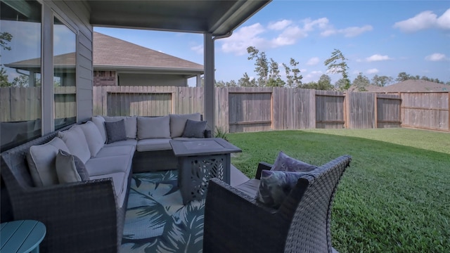 21386 Owl Rd, New Caney, TX 77357 - view of patio / terrace featuring outdoor lounge area