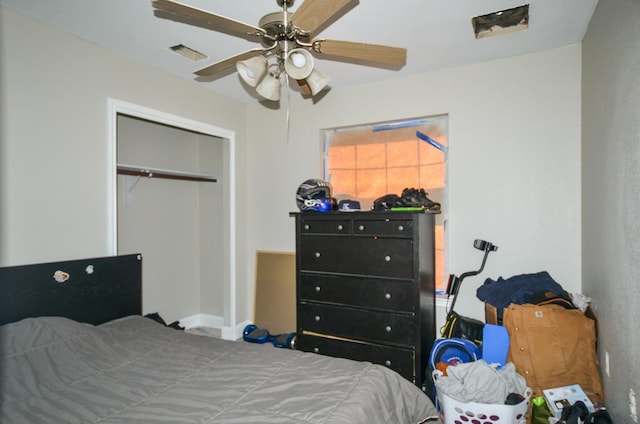 8000 Tee Dr, Austin, TX 78747 - bedroom featuring a closet and ceiling fan