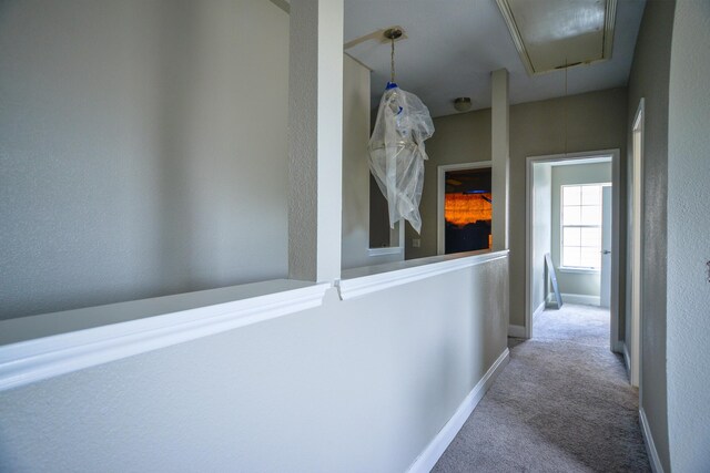 8000 Tee Dr, Austin, TX 78747 - corridor with attic access, carpet, and baseboards