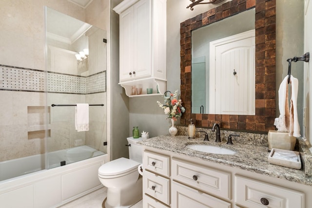 10 Maroon Creek Ct, Spring, TX 77389 - full bath featuring vanity, toilet, and bath / shower combo with glass door