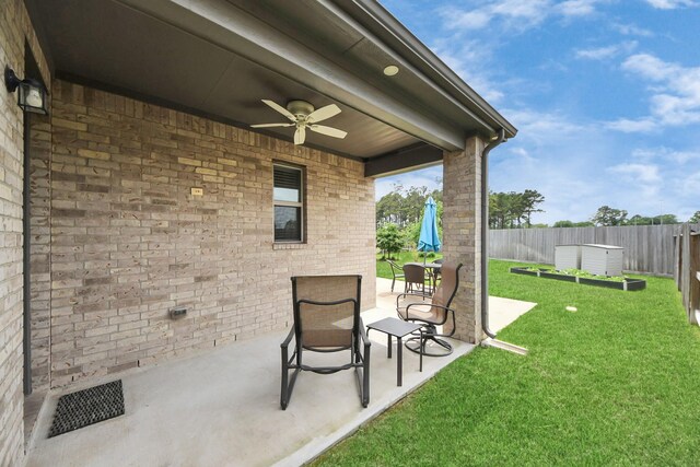 13003 Mills Creek Meadow Dr, Houston, TX 77070 - view of patio / terrace featuring ceiling fan
