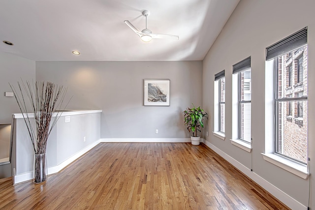 5229 Larkin St, Houston, TX 77007 - spare room with ceiling fan, light wood finished floors, and baseboards