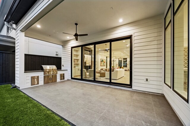 1203 Bomar St, Houston, TX 77006 - view of patio featuring ceiling fan