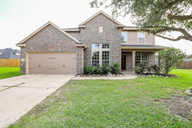 2123 Witham Park Ln, Fresno, TX 77545 - traditional home featuring a garage, brick siding, and driveway