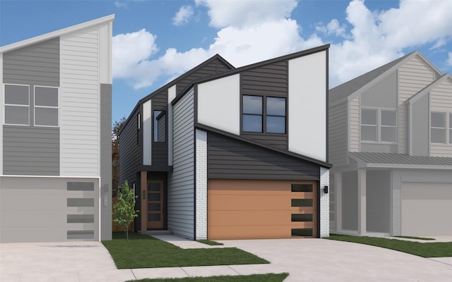 13216 Opera Dr, Houston, TX 77047 - modern home featuring driveway and brick siding