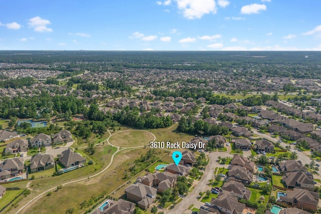 3610 Rock Daisy Dr, Spring, TX 77386 - aerial overview of property's location with nearby suburban area