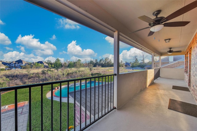 3610 Rock Daisy Dr, Spring, TX 77386 - view of patio / terrace with a ceiling fan and a balcony