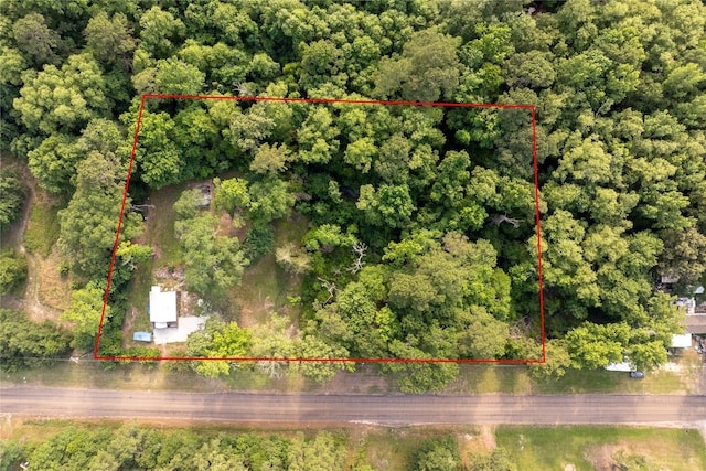 570 Fm 232, Crockett, TX 75835 - aerial overview of property's location with property parcel outlined and a forest