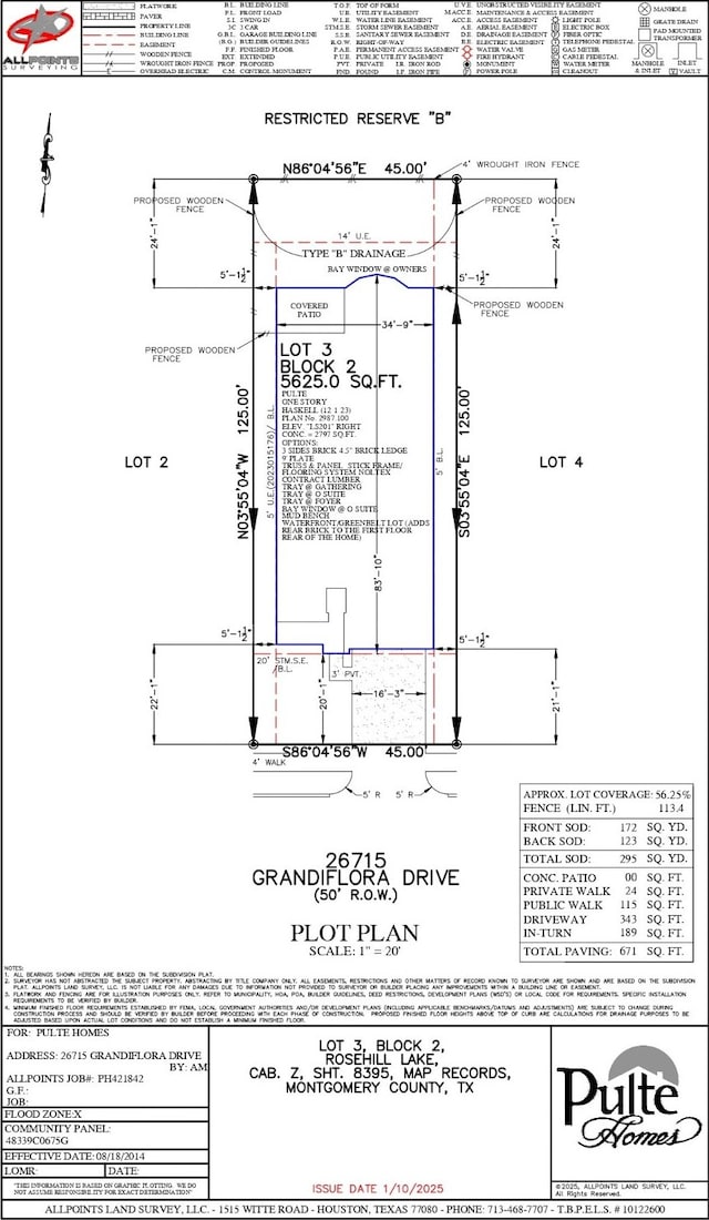 26715 Grandiflora Dr, Magnolia, TX 77355 - survey map / technical document