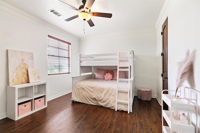 8410 Den Oak Dr, Richmond, TX 77406 - bedroom featuring wood finished floors, crown molding, and ceiling fan