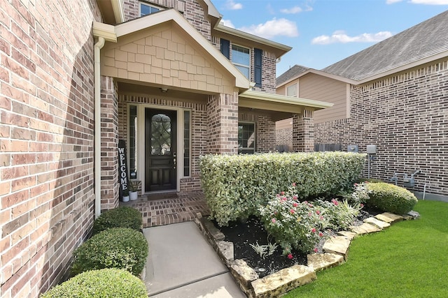 2610 Cedar Path Ln, Conroe, TX 77385 - doorway to property with brick siding
