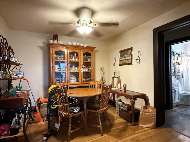 1509 Harry St, Victoria, TX 77901 - dining room featuring a ceiling fan and wood finished floors