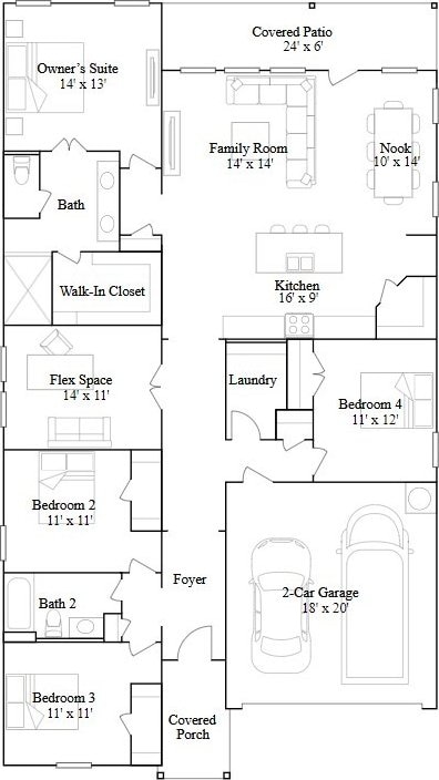 413 Robin St, Angleton, TX 77515 - home floor plan