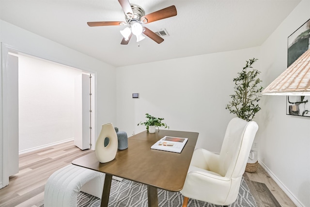 6315 Amie Ln Unit Cr879, Pearland, TX 77584 - office with light wood-type flooring, a ceiling fan, and baseboards
