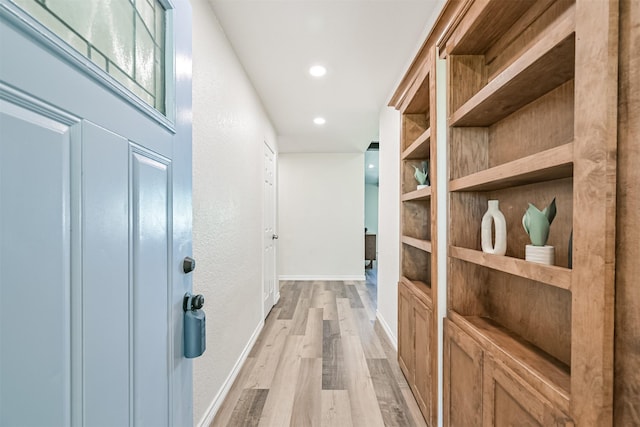 6315 Amie Ln Unit Cr879, Pearland, TX 77584 - corridor with wood finished floors, baseboards, and recessed lighting