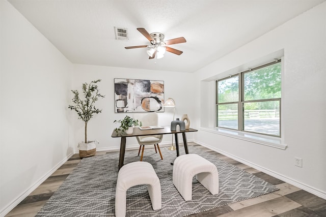 6315 Amie Ln Unit Cr879, Pearland, TX 77584 - office space with wood finished floors, ceiling fan, and baseboards
