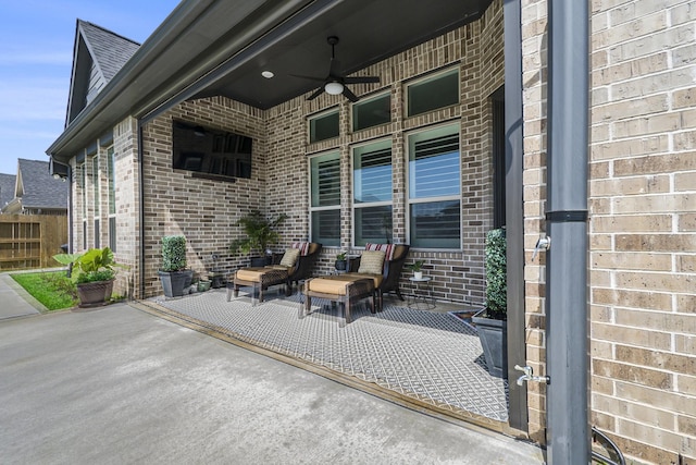 1059 Lakemont Bend Ln, Pinehurst, TX 77362 - view of patio / terrace with ceiling fan