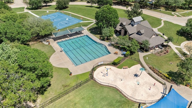 15019 Turquoise Mist Dr, Cypress, TX 77433 - bird's eye view of a pool