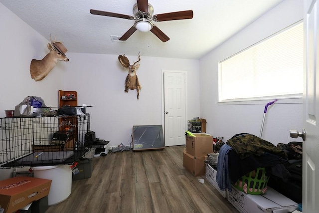 13911 W Richmond St, Needville, TX 77461 - living area with wood finished floors and a ceiling fan
