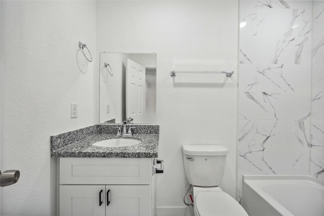 2310 Wavell St, Houston, TX 77088 - bathroom with vanity, toilet, and washtub / shower combination