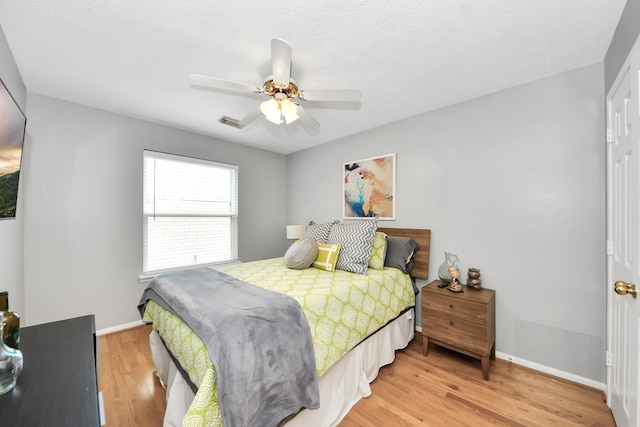 8910 Burleson Ct, Houston, TX 77064 - bedroom featuring light wood finished floors, baseboards, and a ceiling fan