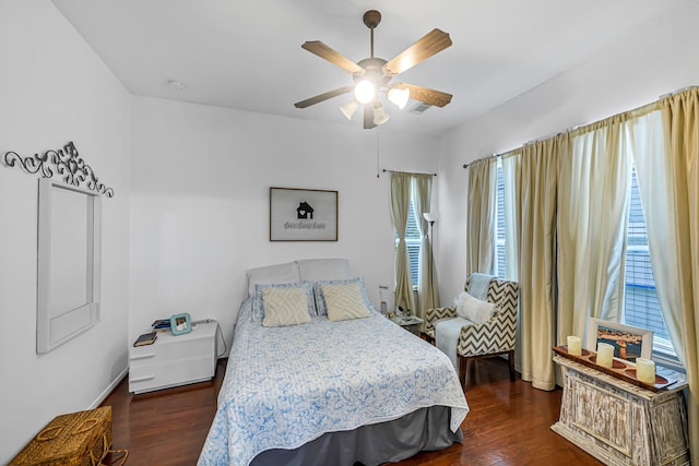 5306 Brookway Dr, Houston, TX 77084 - bedroom featuring wood finished floors, ceiling fan, and baseboards
