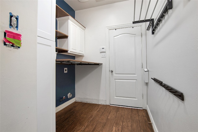 3014 Brahman Dr, Manvel, TX 77578 - washroom with dark wood-type flooring, hookup for an electric dryer, and baseboards